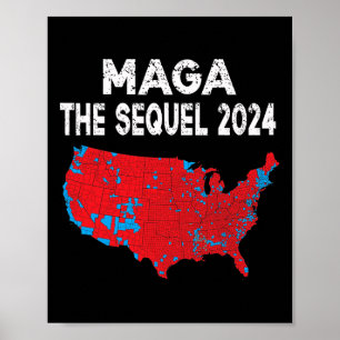 Affiche Mega La Sequel Président Trump 2024 Carte électora