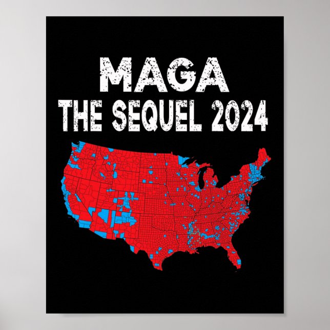 Affiche Mega La Sequel Président Trump 2024 Carte électora (Devant)