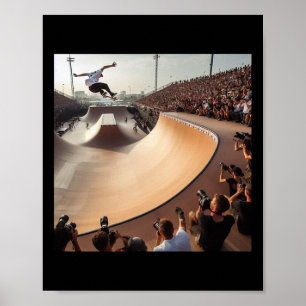 Affiche Méga Rampe Brésil. Concours de Skateboard Skateboa