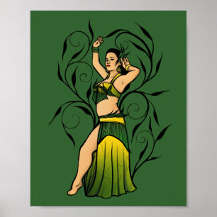 Affiche Megan Green Belly Dancer