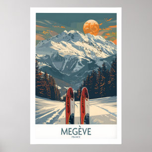 Affiche Megève Ski Print - France 1
