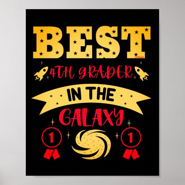 Affiche MEILLEUR 4E NIVEAU DANS LA GALAXIE drôle mignon (Devant)