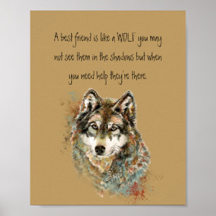 Affiche Meilleur Ami Citation Inspirationnelle Wolf, Wolve