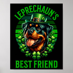 Affiche Meilleur ami du Leprechaun Rottweiler Chien St Pat