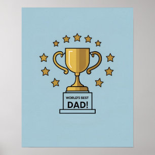 Affiche Meilleur Art numérique de trophée papa du monde