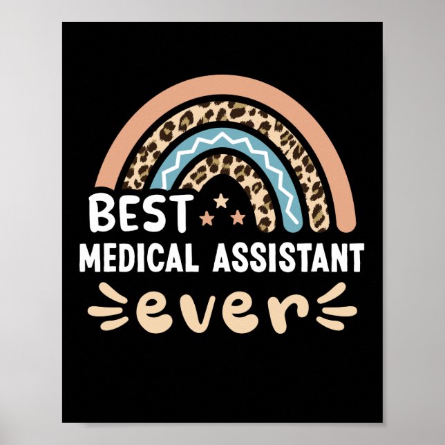 Affiche Meilleur assistant Médicale jamais Leopard Rainbow (Devant)