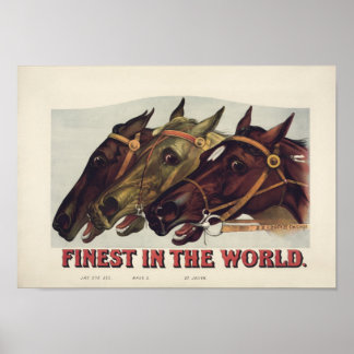Affiche Meilleur au monde - Course Vintage du cheval