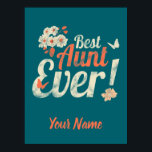 Affiche Meilleur Aunt Ever Vintage Auntie Birthday Godmoth<br><div class="desc">Meilleure Tante Jamais Vintage pour la Tante Anniversaire et Grande Tante ou marraine. Chaque tante est heureuse d'un tel cadeau pour son anniversaire de parrain. Chaque famille qui a une tante et la soeur de la mère trouvera ce qu'ils recherchent avec ce design vintage pour la petite fille ! Meilleure...</div>