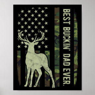 Affiche Meilleur Buckin' Papa Camouflage Drapeau Américain