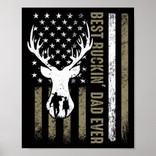 Affiche Meilleur Buckin' Papa Jamais Deer Chasse Fête des