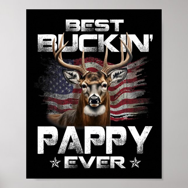 Affiche Meilleur Buckin' Pappy Jamais Drapeau Usa Chasse D (Devant)