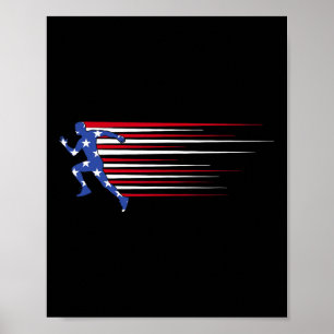 Affiche Meilleur cadeau équipe USA drapeau américain athlé