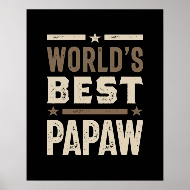Affiche Meilleur cadeau Papaw Grand-pa au monde pour homme (Devant)