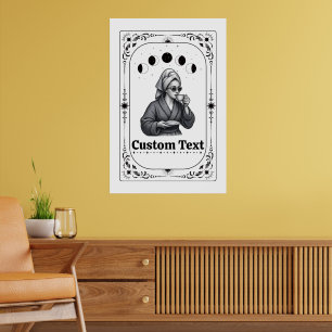 Affiche Meilleur Cadeau pour Amateur de Café Tarot Zodiaqu