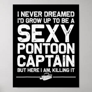 Affiche Meilleur capitaine de ponton art pour hommes femme