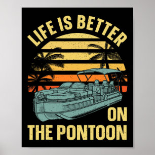 Affiche Meilleur capitaine de ponton art pour hommes femme