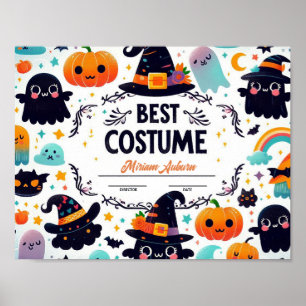 Affiche Meilleur Certificat de Costume - Joli thème fantôm
