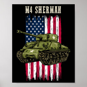 Affiche Meilleur Char 2ème guerre mondiale M4 Sherman Un C