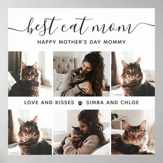 Affiche Meilleur Chat Maman : Custom Mother's Day Photo de (Devant)