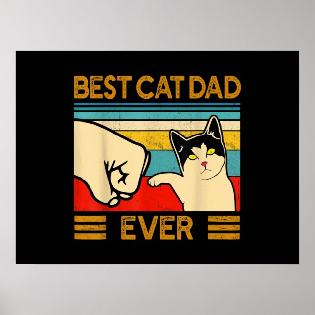 Affiche Meilleur Chat Papa Jamais Drôle Chat Papa (Devant)