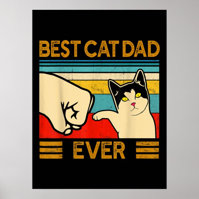 Affiche Meilleur Chat Papa Jamais Drôle Chat Papa (Devant)