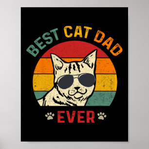 Affiche Meilleur Chat Papa Jamais Tee Drôle Chat Daddy Fêt