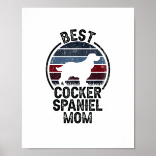 Affiche Meilleur chien mère maman - Vintage Cocker Spaniel