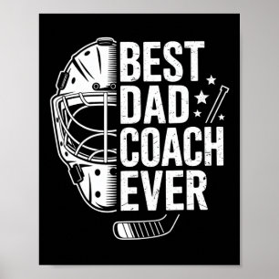 Affiche Meilleur coach de hockey papa jamais Coach de hock