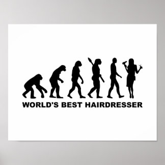 Affiche Meilleur coiffeur du monde de l'évolution