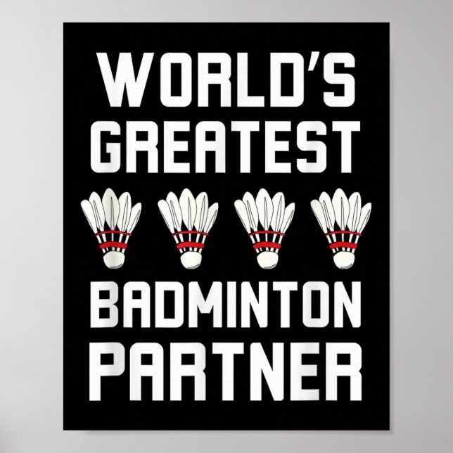 Affiche Meilleur Cool partenaire de Badminton dans le mond (Devant)