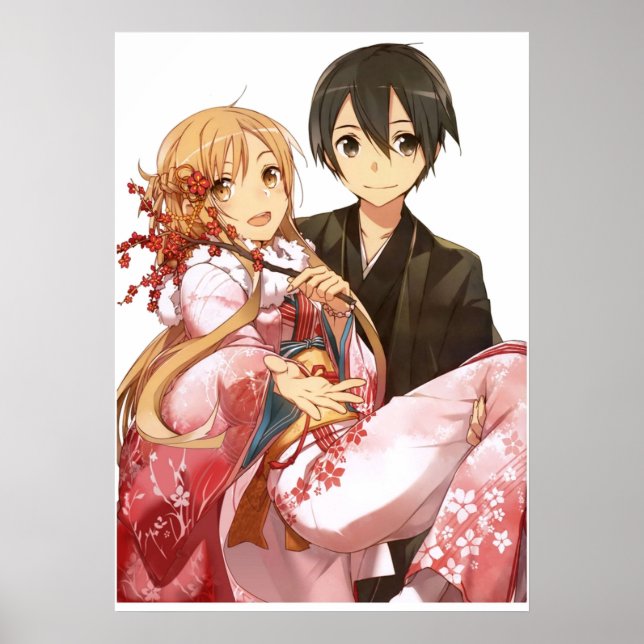 Affiche Meilleur couple Kirito et Asuna to Sword Art Onlin (Devant)