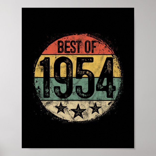 Affiche Meilleur de 1954 Cadeaux d'anniversaire 71 ans pou (Devant)