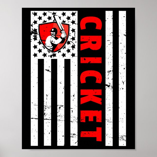 Affiche Meilleur design de cricket pour hommes femmes enfa (Devant)