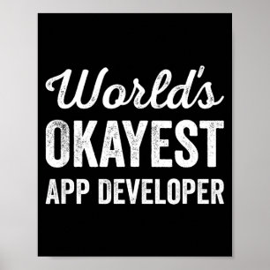 Affiche Meilleur développeur d'applications au monde ok bl