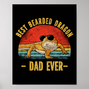 Affiche Meilleur Dragon Papa Jamais Retro Vintage Sunset