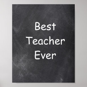 Affiche Meilleur Enseignant Toujours Chalkboard Classe Déc