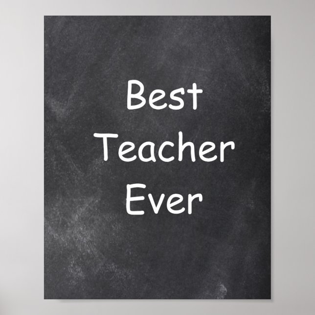 Affiche Meilleur Enseignant Toujours Chalkboard Classe Déc (Devant)
