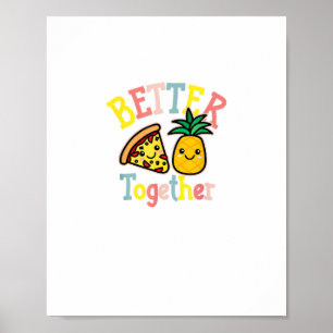 Affiche Meilleur ensemble pizza à l'ananas drôle couple Ka