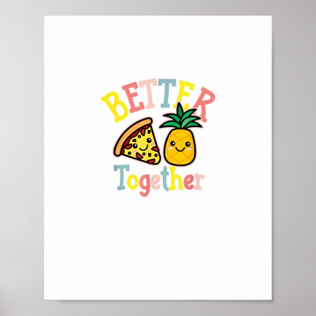 Affiche Meilleur ensemble pizza à l'ananas drôle couple Ka (Devant)