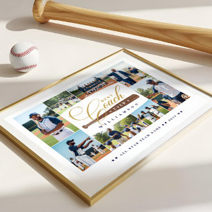 Affiche Meilleur Entraîneur de Baseball Équipe de Sports P
