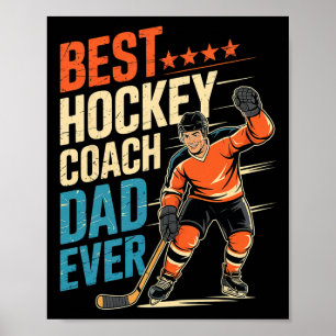 Affiche Meilleur entraîneur de hockey Papa de tous les tem