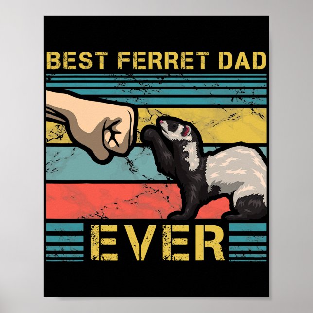Affiche Meilleur Ferret Papa Jamais Fête des pères Animal (Devant)