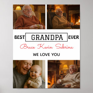 Affiche Meilleur Grand-Père Collage Photo