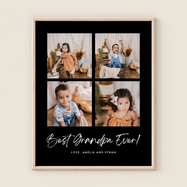 Affiche Meilleur Grand-Père Quatre photos (Créateur téléchargé)