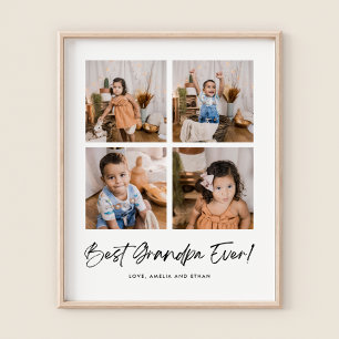 Affiche Meilleur Grand-Père Quatre photos