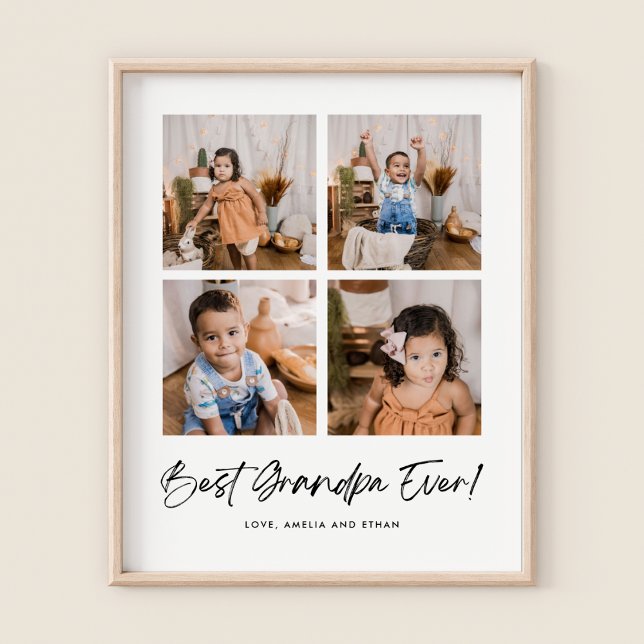 Affiche Meilleur Grand-Père Quatre photos (Créateur téléchargé)