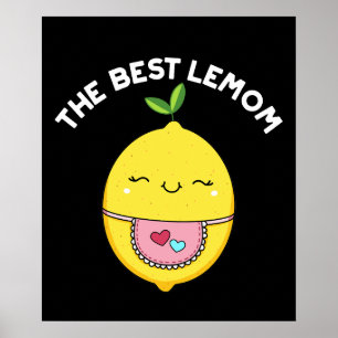 Affiche Meilleur Lemom Funny Lemon Pun Dark BG