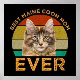 Affiche Meilleur Maine Coon Maman
