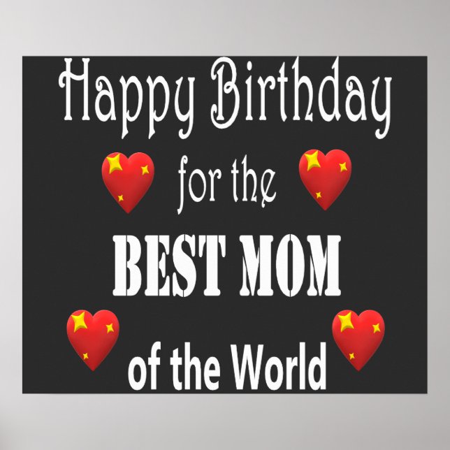 Affiche Meilleur Maman Birthday Design (Devant)