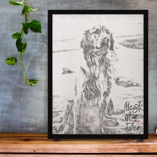 Affiche Meilleur Maman Forever Art Golden Retriever